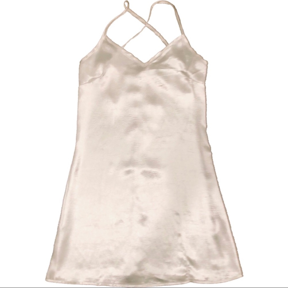 LF White Satin Slip Dress